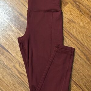 American Eagle Burgundy High-Waisted Leggings